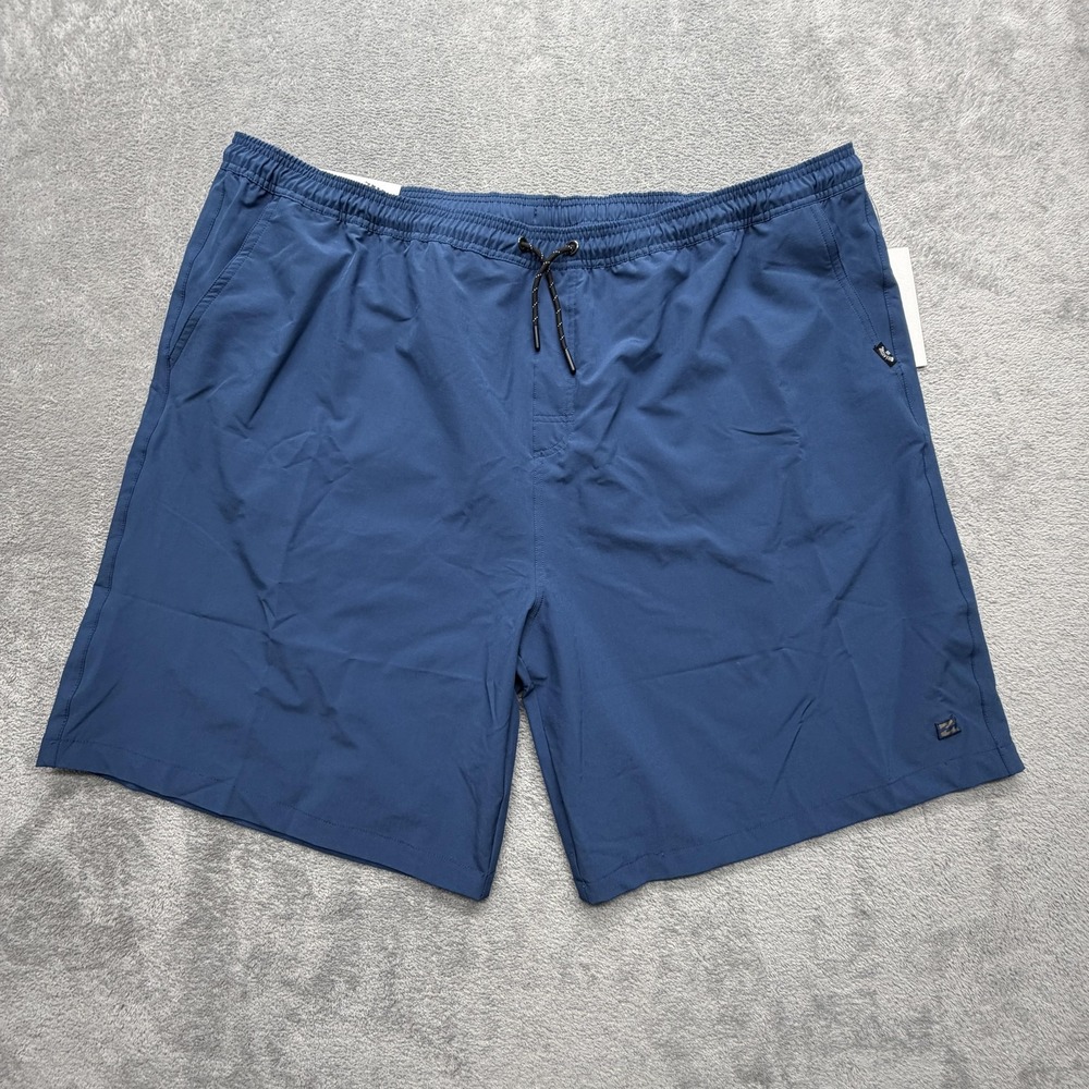 Billabong Shorts Mens Big 4X Blue Microfiber Relaxed Bermuda